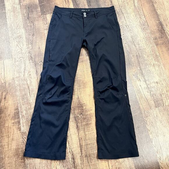 Prana Halle Women’s Stretch Hiking Pants Size 14 Black Adjustable Hem SPF - Picture 2 of 8